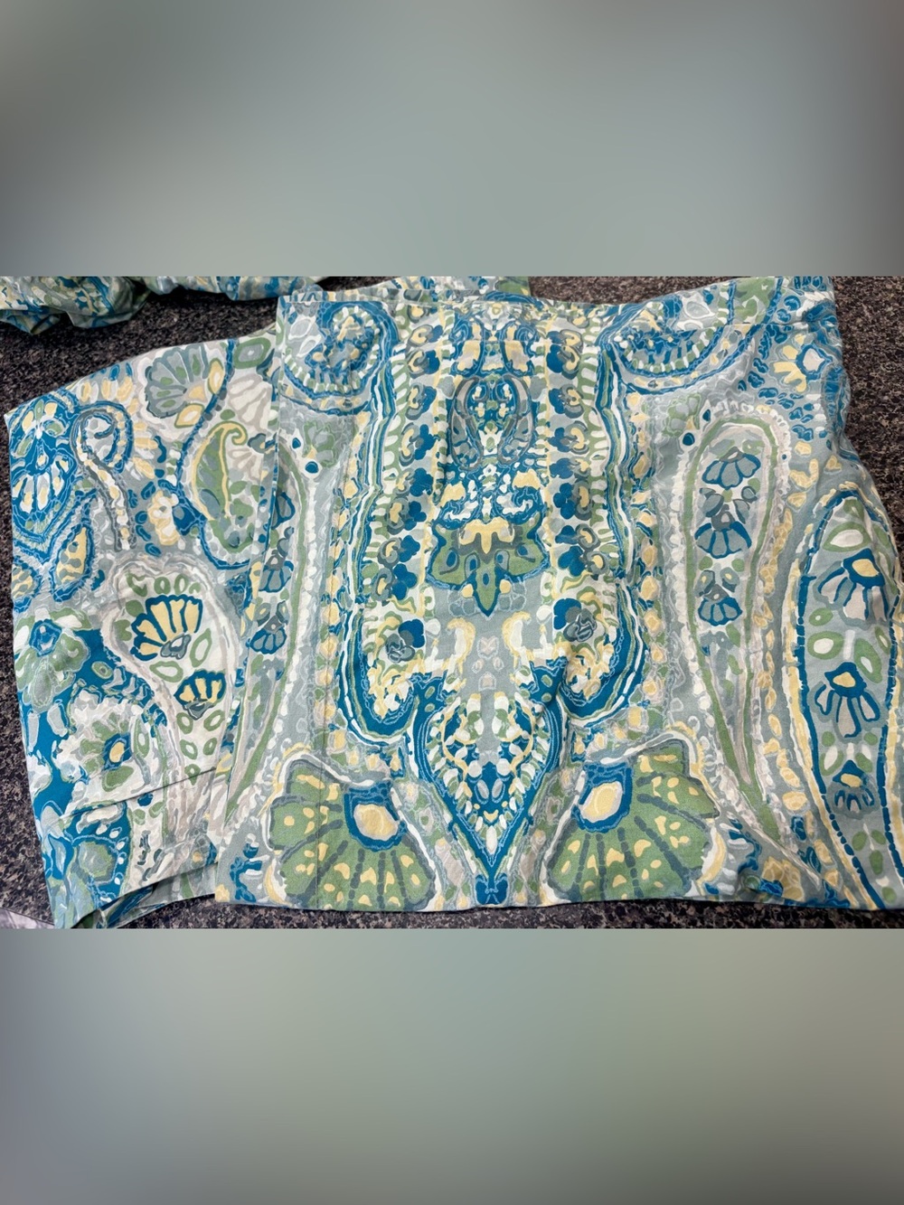 Pottery Barn Blue Green Paisley King Duvet and 2 Euro Shams